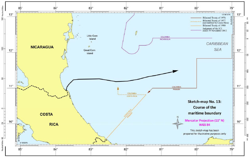 Maritime Boundary | Sketch-map No. 13 | Nicaragua / Costa Rica